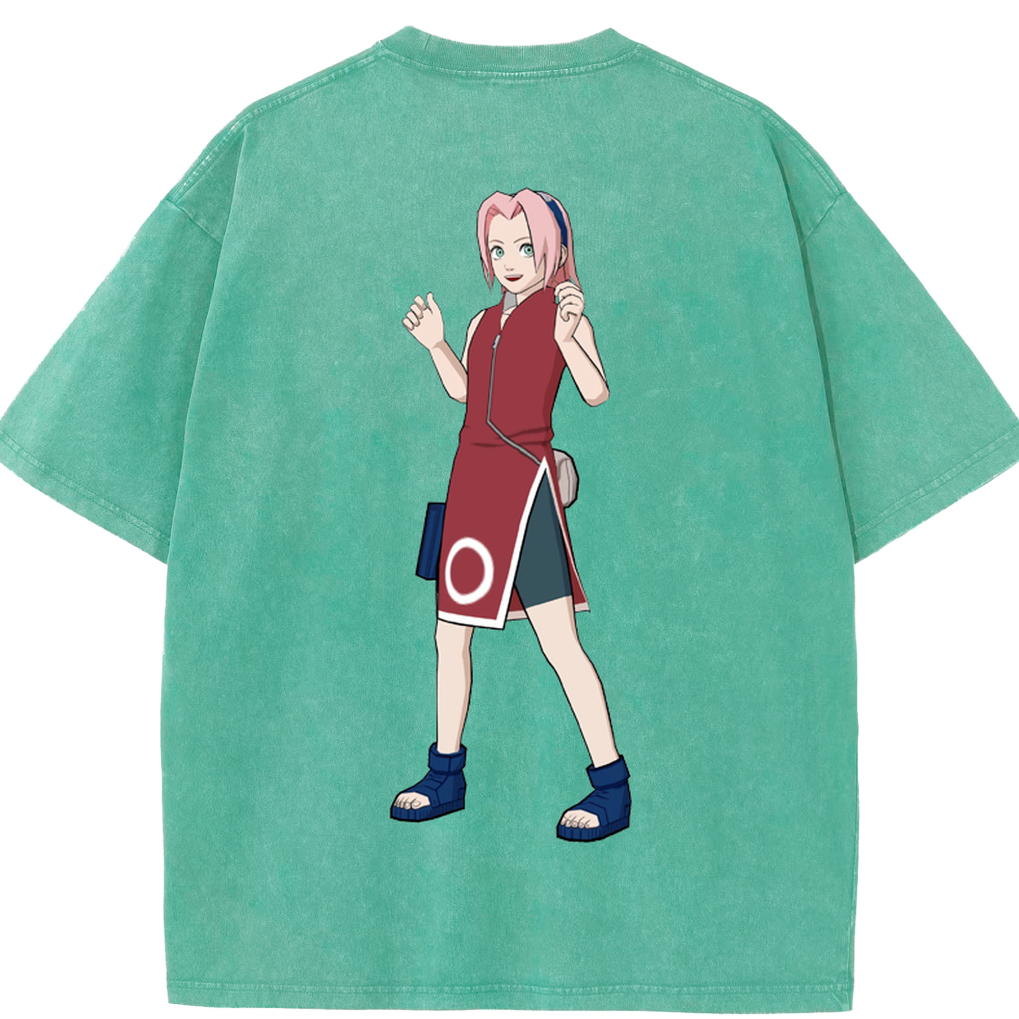 （画像用） NARUTO -ナルト- 春野サクラ Haruno Sakura 綿100% ヴィンテージ風 半袖Tシャツ（背面プリント）
